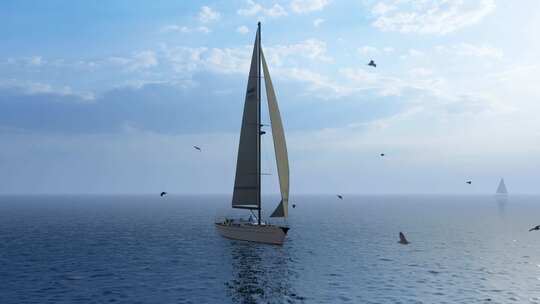 大海 海鸥飞翔 海面飞鸟