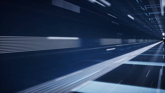 科技感线条空间隧道动态模糊3D渲染