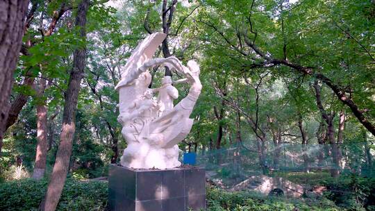 杭州吴山景区忠魂雕像4K视频素材