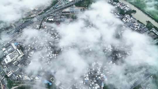 高空云海下的琶洲黄埔古港古村