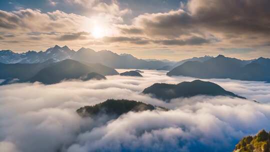 山间云海日出全景