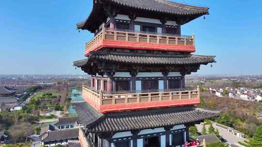 扬州大运河文化旅游度假区大明寺栖灵塔航拍视频素材模板下载