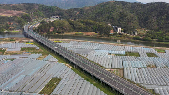 浦江县生态农业大棚乡村公路航拍 合集