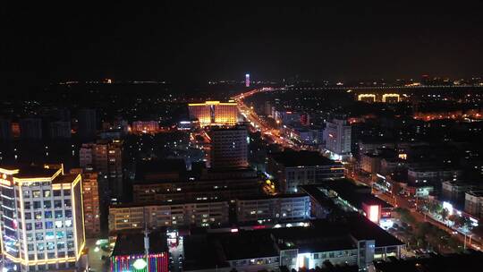 航拍江西吉安县的夜晚视频素材模板下载