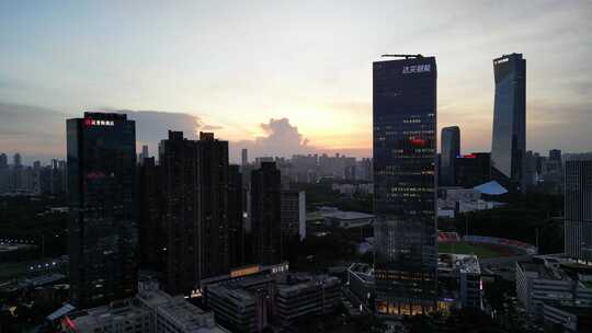 深圳南山粤海街道夜景航拍