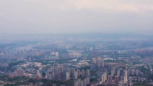 航拍重庆九龙坡区城市风光