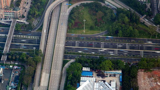 深圳道路交通全景延时平移镜头