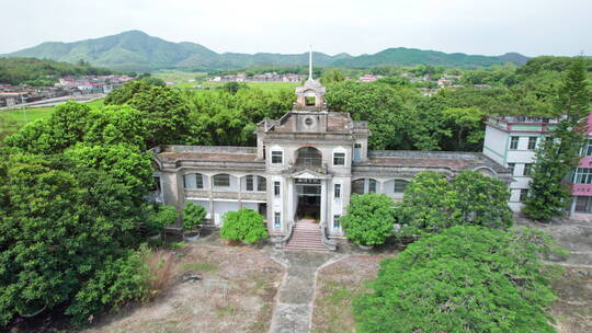 江门台山端芬镇庙边学校航拍