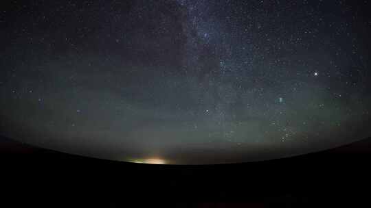 内蒙古锡林郭勒大红山银河星空延时风景