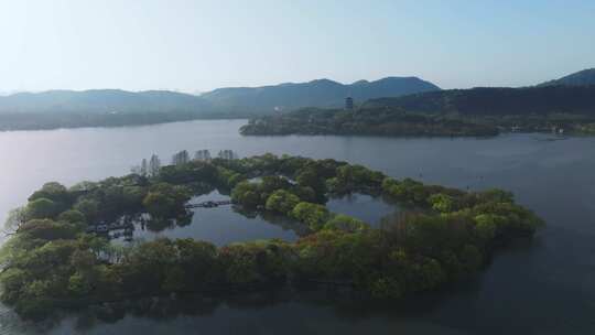 航拍杭州西湖景区视频素材模板下载