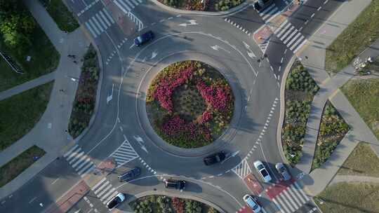 俯拍城市车流道路