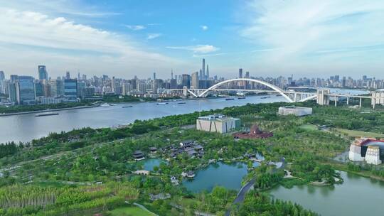 4K原创-上海世博文化公园申园航拍