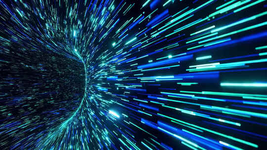蓝色科技光线隧道穿梭
