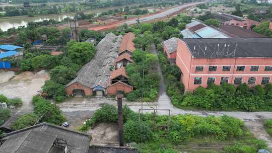 8090年代国企老旧厂房小区宿舍楼建筑航拍