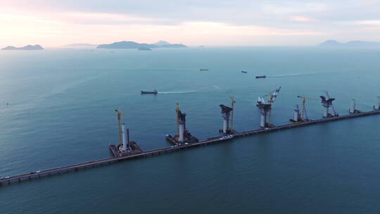 航拍珠海黄茅海大桥视频素材模板下载