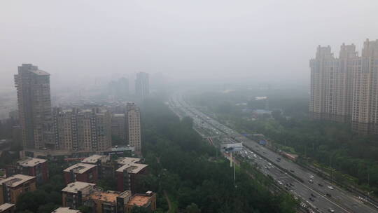 航拍北京的交通