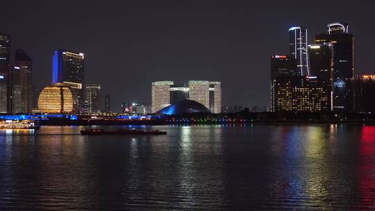 杭州钱江新城城市阳台夜景