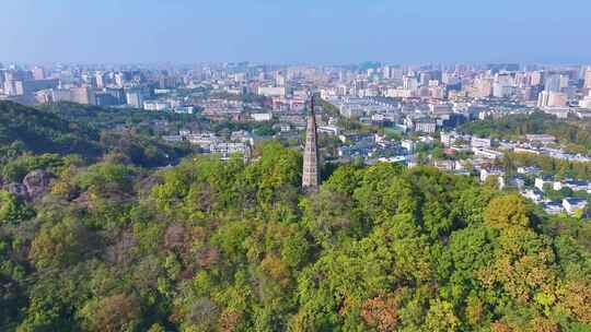 浙江杭州西湖景区宝石山保俶塔航拍旅游风景