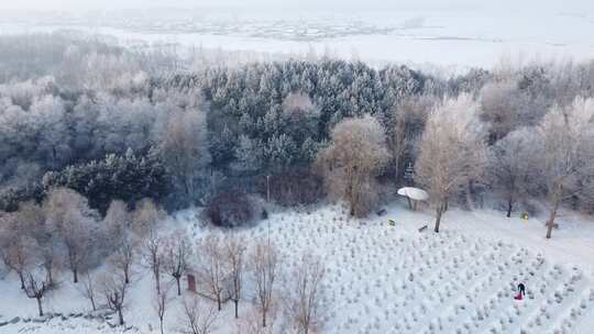 航拍 黑龙江 冬季 雪景