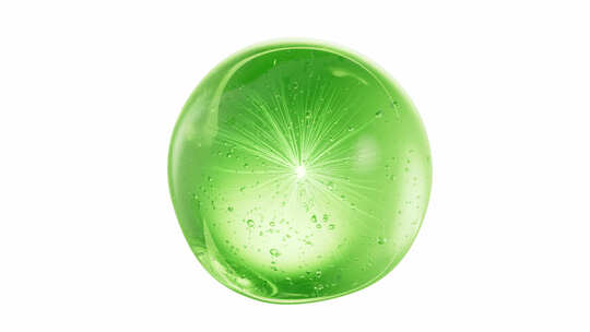 带透明通道的透明绿色护肤品球体三维渲染