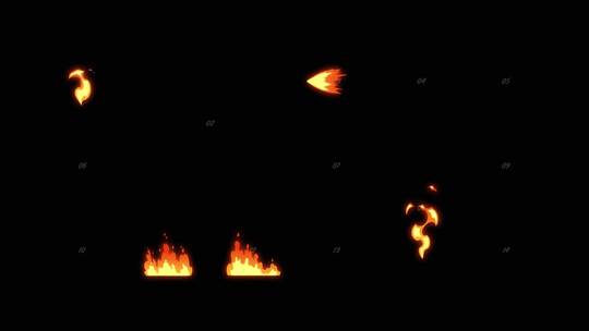有趣卡通火焰元素动画展示片场AE模板