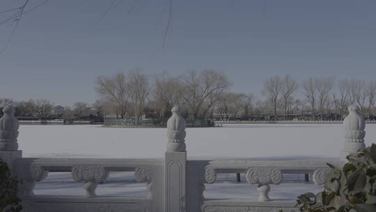 北京冬天空镜  北方下雪
