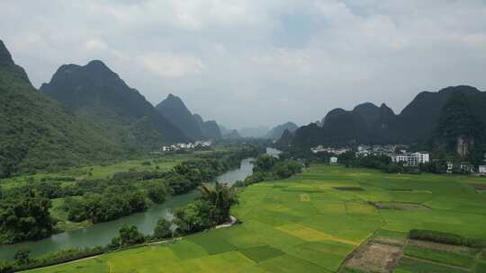 广西桂林遇龙河风景区航拍