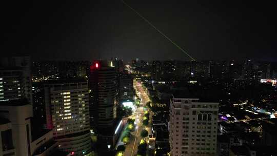 江苏常州城市夜景灯光航拍