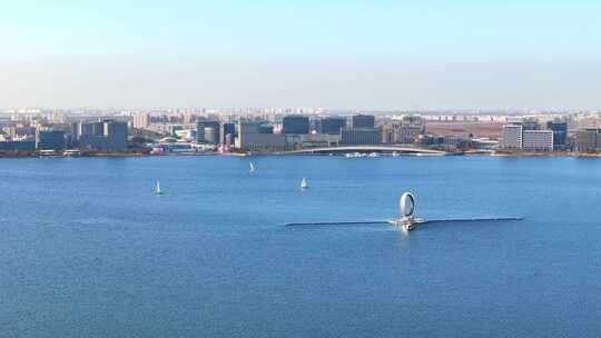 上海临港滴水湖风景  空镜头