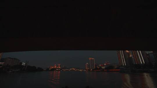 夜景桥水面夜色