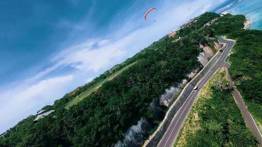 巴厘岛 悬崖公路 滑翔伞