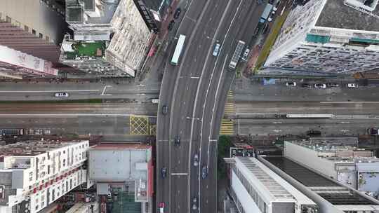 香港铜锣湾街道俯拍