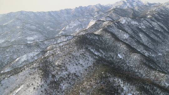 航拍雪后的昆嵛山4K