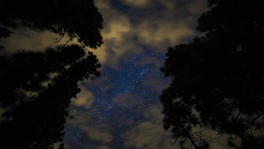 夜幕下的星空延时景观