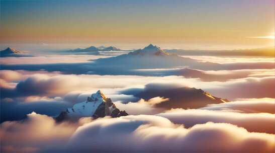 AIGC素材 雪山山峰之巅山脉风景