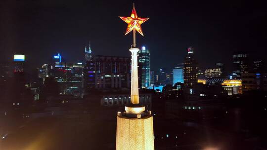 上海浦西外滩夜景航拍视频素材模板下载