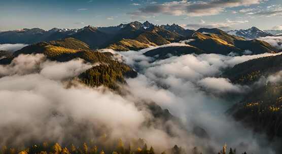 唯美风光日出日落云海风景唯美开场航拍中国