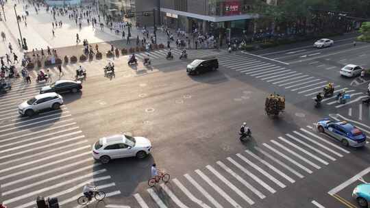 城市马路车流人流视频素材