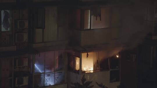 居民楼失火城市火灾消防救援纪实视频素材模板下载