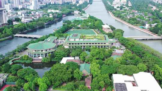 广州东山湖航拍城市公园