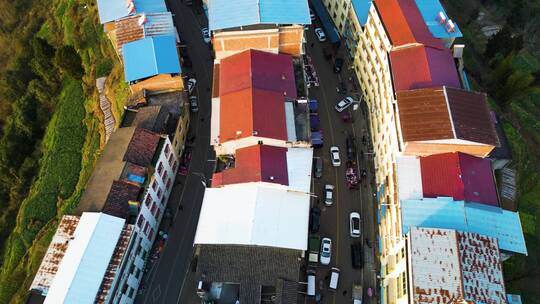 广元文昌镇彭店乡街道航拍风景