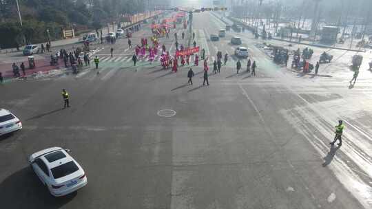 舞龙 踩高跷 庆典 农历新年 传统年味视频素材模板下载