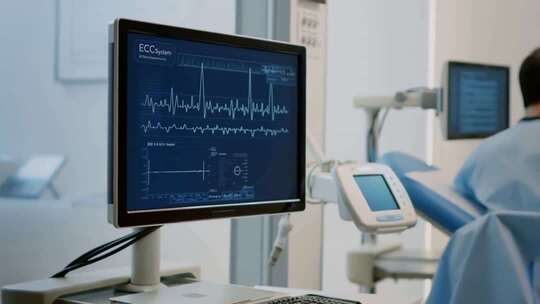 医院内医疗设备显示心电图画面