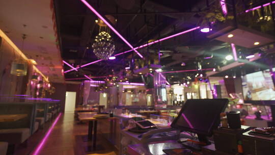 音乐餐厅的霓虹环境6视频素材模板下载