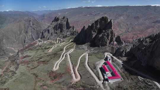 西藏昌都丁青县孜珠寺高山自然风光航拍