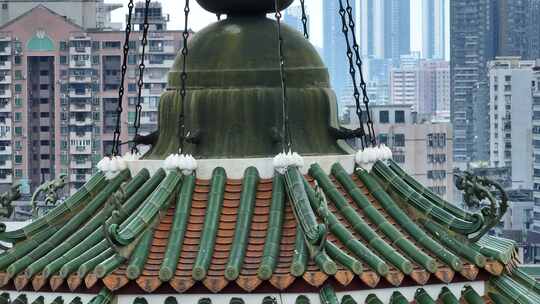 广东省广州市越秀区六榕寺古建筑屋顶特写