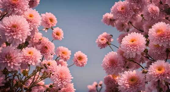 菊花特写秋菊花海花朵花丛向日葵鲜花盛开