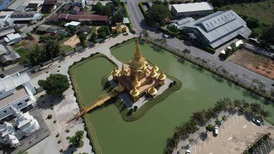 泰国清莱白庙或荣坤寺鸟瞰图视频素材模板下载