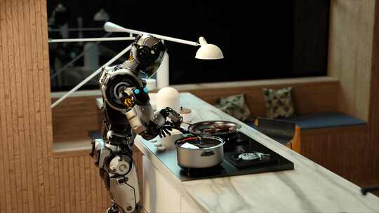 未来科技机器人厨房做菜-2