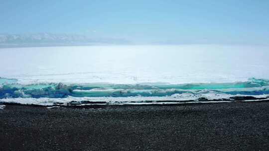 赛里木湖 新疆博尔塔拉 冰推 视频素材模板下载